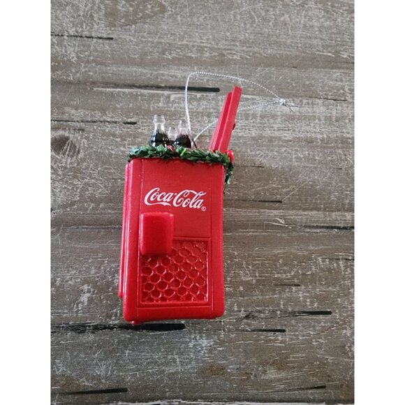 Coca-Cola Christmas Ornament Miniature Ice Cold Cooler With Soda Bottles Holiday - Picture 3 of 7